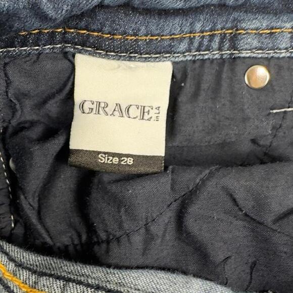 Vintage Y2K Grace In L.A. Bootcut Embellished Denim Jeans Size 28 - Picture 3 of 8
